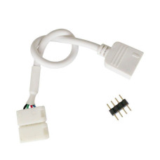 Коннектор для LED ленты 50х50 OEM №10 10mm RGB joint joint-F wire (зажим-провод-зажим "папа") SC-10-SWC