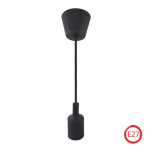 Светильник подвесной пластиковый Е27 черный VOLTA HOROZ 021-001-0001-020