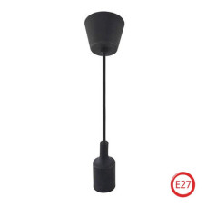 Светильник подвесной пластиковый Е27 черный VOLTA HOROZ 021-001-0001-020