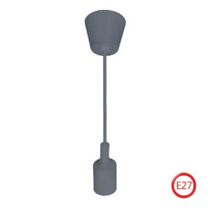 Светильник подвесной пластиковый Е27 серый VOLTA HOROZ 021-001-0001-040