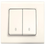 Выключатель двухклавишный проходной VIKO Linnera крем 90401017