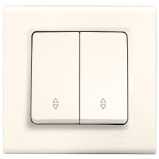 Выключатель двухклавишный проходной VIKO Linnera крем 90401017