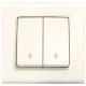 Выключатель двухклавишный проходной VIKO Linnera крем 90401017