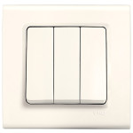 Выключатель трехклавишный VIKO Linnera крем 90401068
