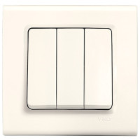 Выключатель трехклавишный VIKO Linnera крем 90401068