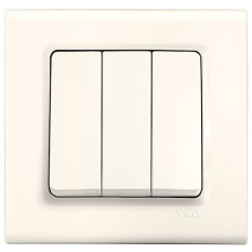 Выключатель трехклавишный VIKO Linnera крем 90401068