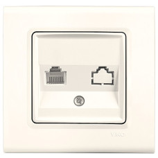 Розетка компьютерная одинарная VIKO Linera крем 90401032