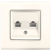 Розетка компьютерная двойная VIKO Linnera крем 90401034