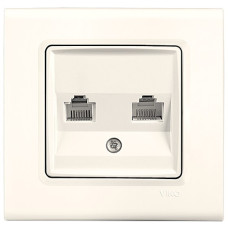 Розетка компьютерная двойная VIKO Linnera крем 90401034