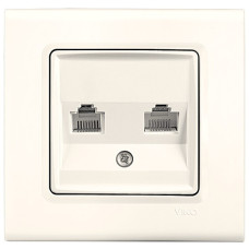 Розетка телефонная двойная VIKO Linnera крем 90401033
