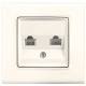 Розетка телефонна подвійна VIKO Linnera крем 90401033