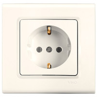 Розетка одинарная с/з VIKO Linnera крем 90401008