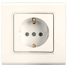 Розетка одинарная с/з VIKO Linnera крем 90401008