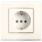 Розетка одинарная с/з VIKO Linnera крем 90401008