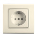 Розетка одинарная с/з со шторками VIKO Linnera крем 90401042