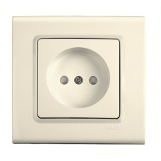 Розетка одинарная б/з со шторками VIKO Linnera крем 90401043