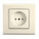 Розетка одинарна б/з зі шторками VIKO Linnera крем 90401043