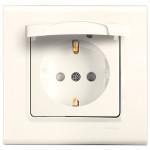 Розетка одинарная с/з с защитной крышкой VIKO linnera крем 90401012