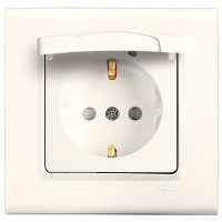 Розетка одинарная с/з с защитной крышкой VIKO linnera крем 90401012