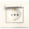 Розетка одинарная с/з с защитной крышкой VIKO linnera крем 90401012