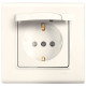 Розетка одинарная с/з с защитной крышкой VIKO linnera крем 90401012