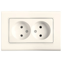 Розетка двухмесная б/з VIKO Linnera крем 90401055
