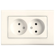 Розетка двухмесная б/з VIKO Linnera крем 90401055