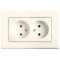 Розетка двухмесная б/з VIKO Linnera крем 90401055