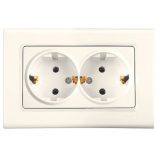 Розетка двухмесная с/з VIKO Linnera крем 90401056