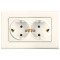 Розетка двухмесная с/з VIKO Linnera крем 90401056
