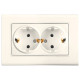 Розетка двухмесная с/з VIKO Linnera крем 90401056