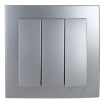 Выключатель трехклавишный NILSON Touran серебро 24131066