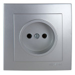 Розетка одинарная б/з NILSON Touran Серебро 24131015