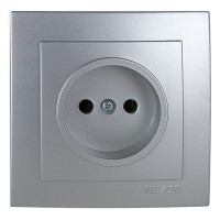 Розетка одинарная б/з NILSON Touran Серебро 24131015