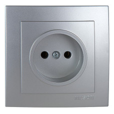 Розетка одинарная б/з NILSON Touran Серебро 24131015