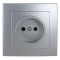 Розетка одинарная б/з NILSON Touran Серебро 24131015