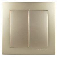 Выключатель двухклавишный NILSON Touran Золото 24151003