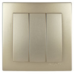 Выключатель трехклавишный NILSON Touran Золото 24151066