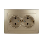 Розетка двухмесная с/з NILSON Touran Золото 24151025