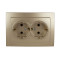 Розетка двухмесная с/з NILSON Touran Золото 24151025