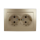 Розетка двухмесная с/з NILSON Touran Золото 24151025