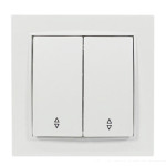 Выключатель проходной двухклавишный NILSON Thor белый 27111009
