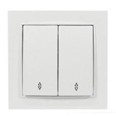 Выключатель проходной двухклавишный NILSON Thor белый 27111009