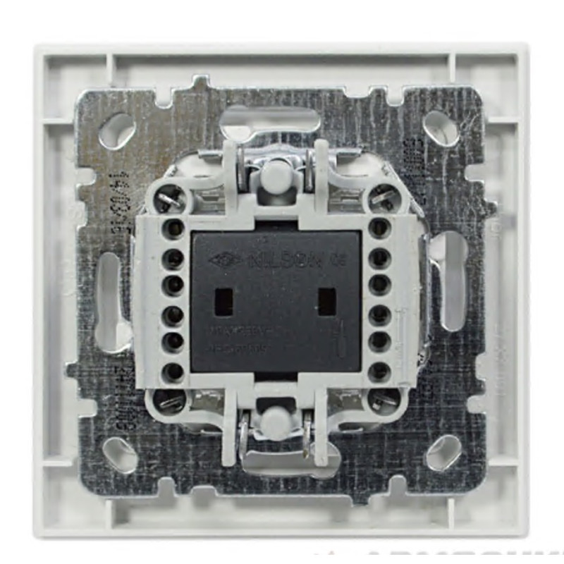 Вимикач прохідний двоклавішний NILSON Thor білий 27111009