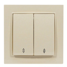 Выключатель проходной двухклавишный NILSON Thor крем 27121009