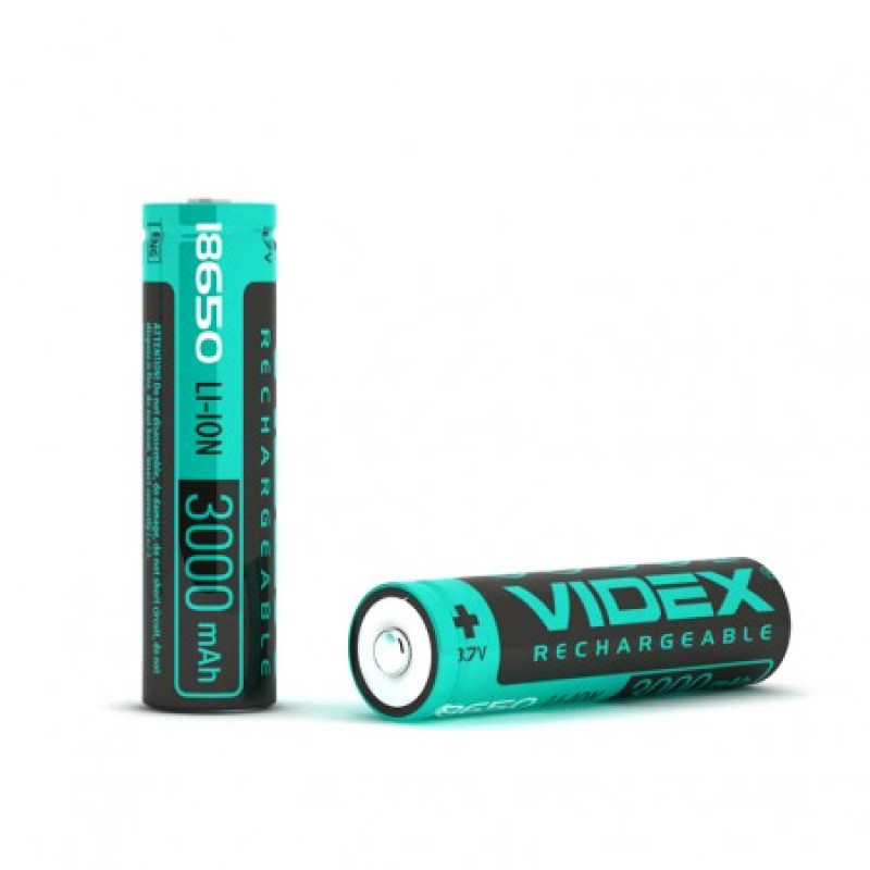 Аккумуляторная батерейка VIDEX Li-lon 18650-P 3000mAh (защита) 1шт 18650-P/3000/1CB