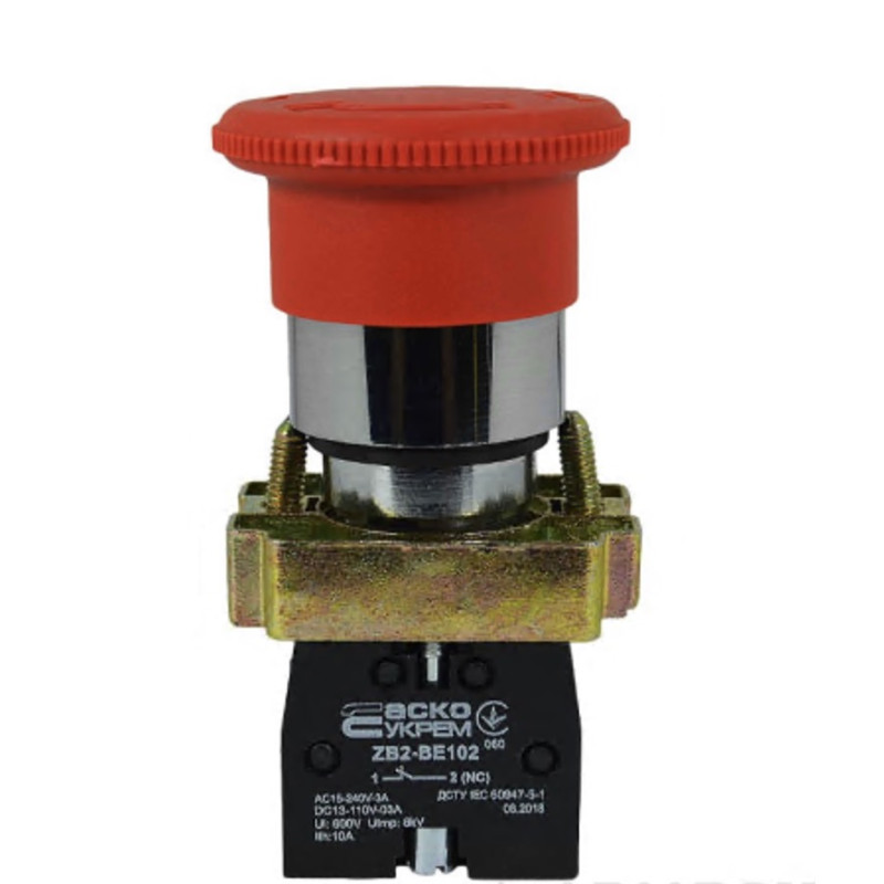 Кнопка безопасности АСКО-УКРЕМ XB2-BS542 поворотная A0140010034