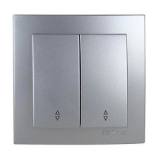 Выключатель проходной двухклавишный NILSON Touran серебро 24131009