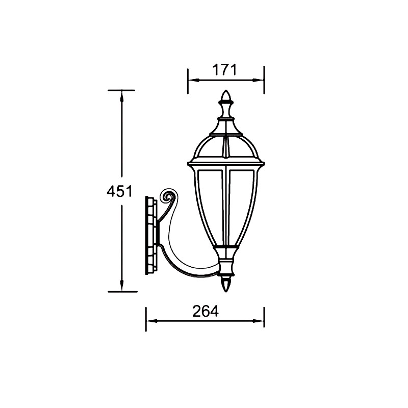 Садово-парковый настенный светильник LUSTERLICHT California I 1356S QMT