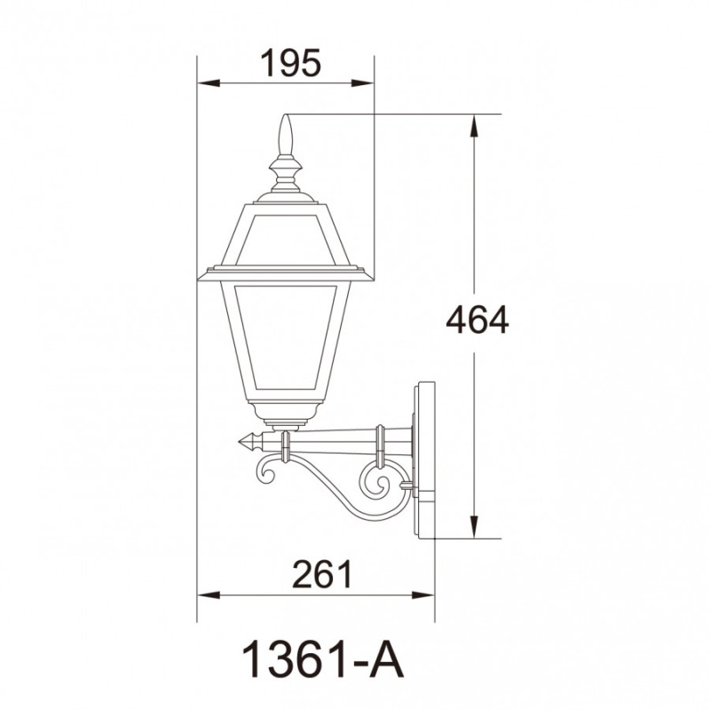 Садово-парковый настенный светильник LUSTERLICHT Faro I 1361-A QMT